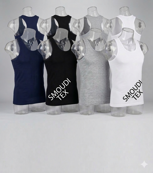 AlSmoudi Tex 95% Cotton Men's Tank Vest Tall Fit