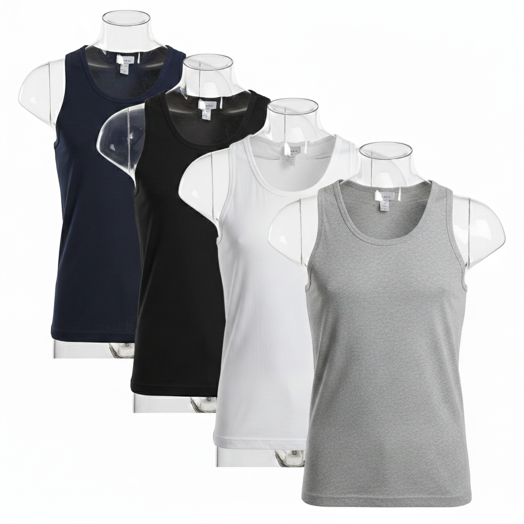 AlSmoudi Tex 100% Cotton Men's Tank Top Tall fit