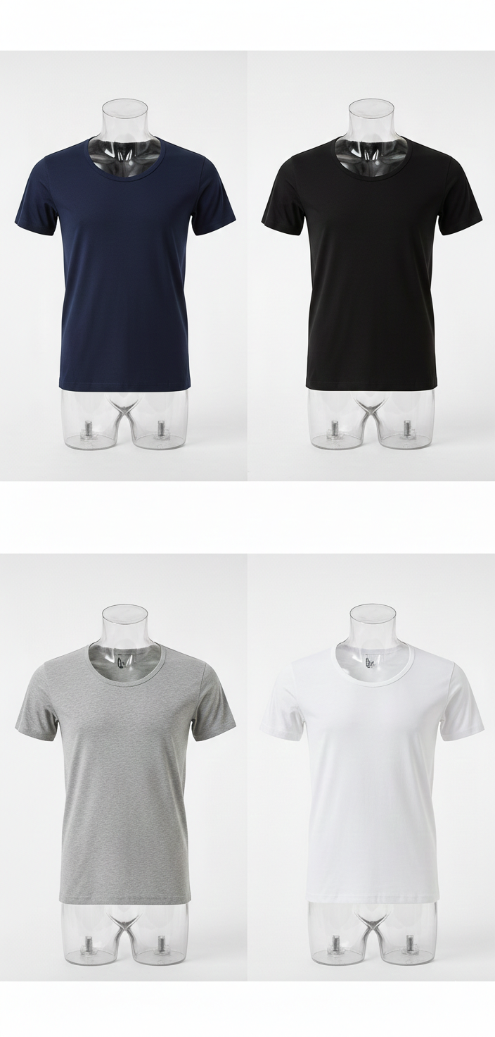 AlSmoudi Tex 100% Cotton Men's Crew Neck T-shirt Tall Fit
