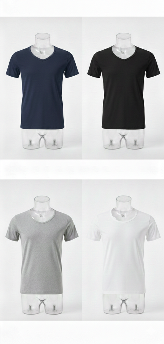 AlSmoudi Tex 100% Cotton Men's V Neck T-shirt Tall Fit