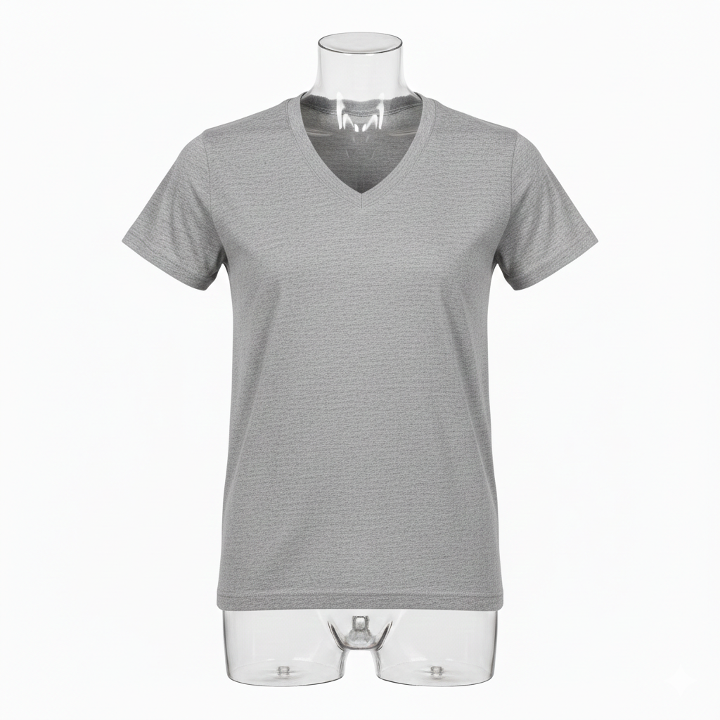 AlSmoudi Tex 100% Katoenen Heren V-hals T-shirt Lange Pasvorm