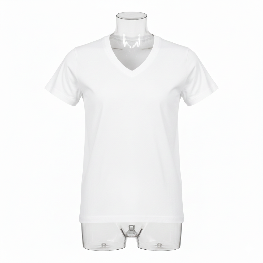 AlSmoudi Tex 100% Katoenen Heren V-hals T-shirt Lange Pasvorm