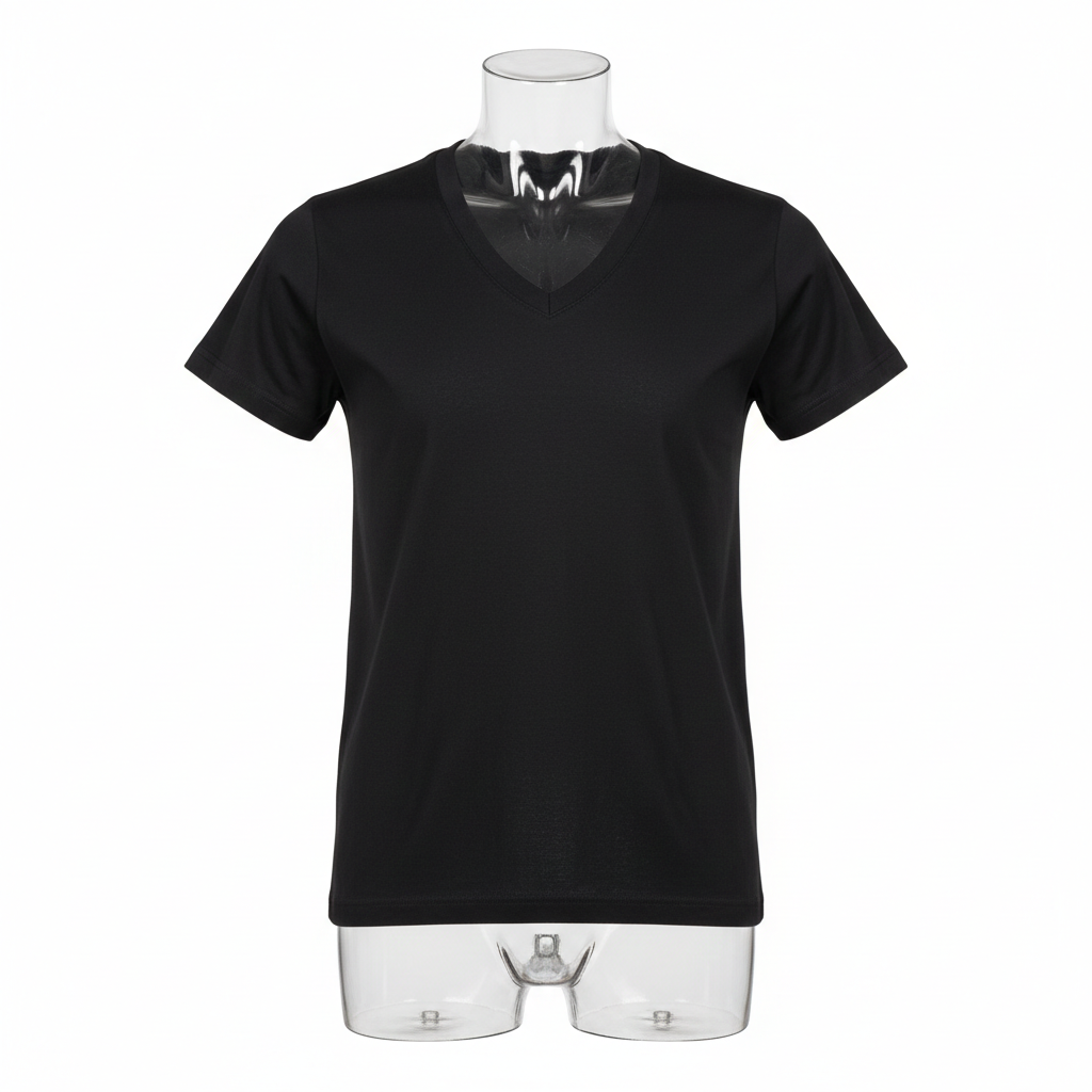 AlSmoudi Tex 100% Katoenen Heren V-hals T-shirt Lange Pasvorm