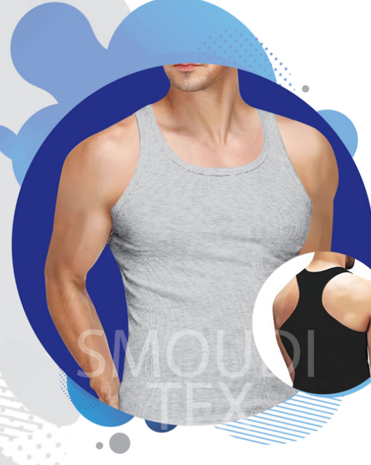 AlSmoudi Tex 95% Cotton Men's Tank Vest Tall Fit