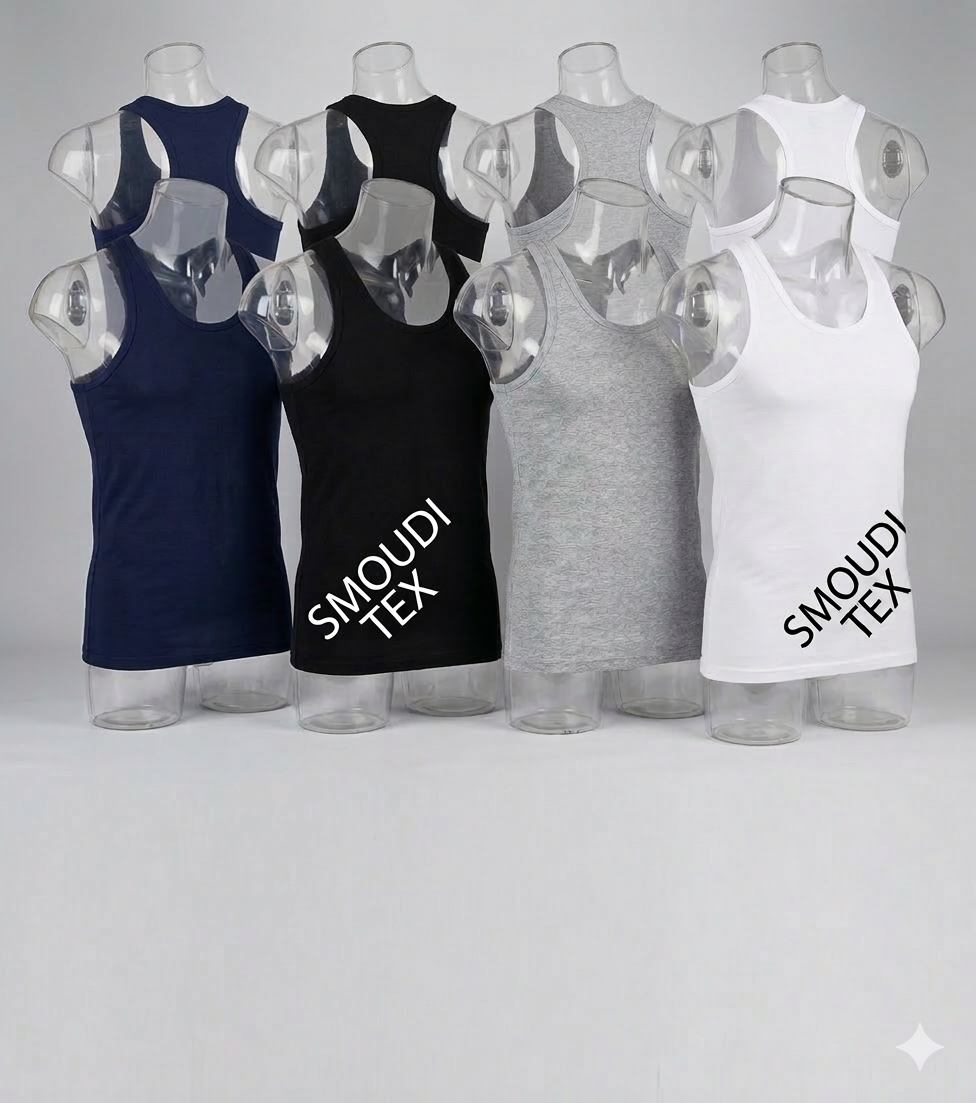AlSmoudi Tex 95% Cotton Men's Tank Vest Tall Fit