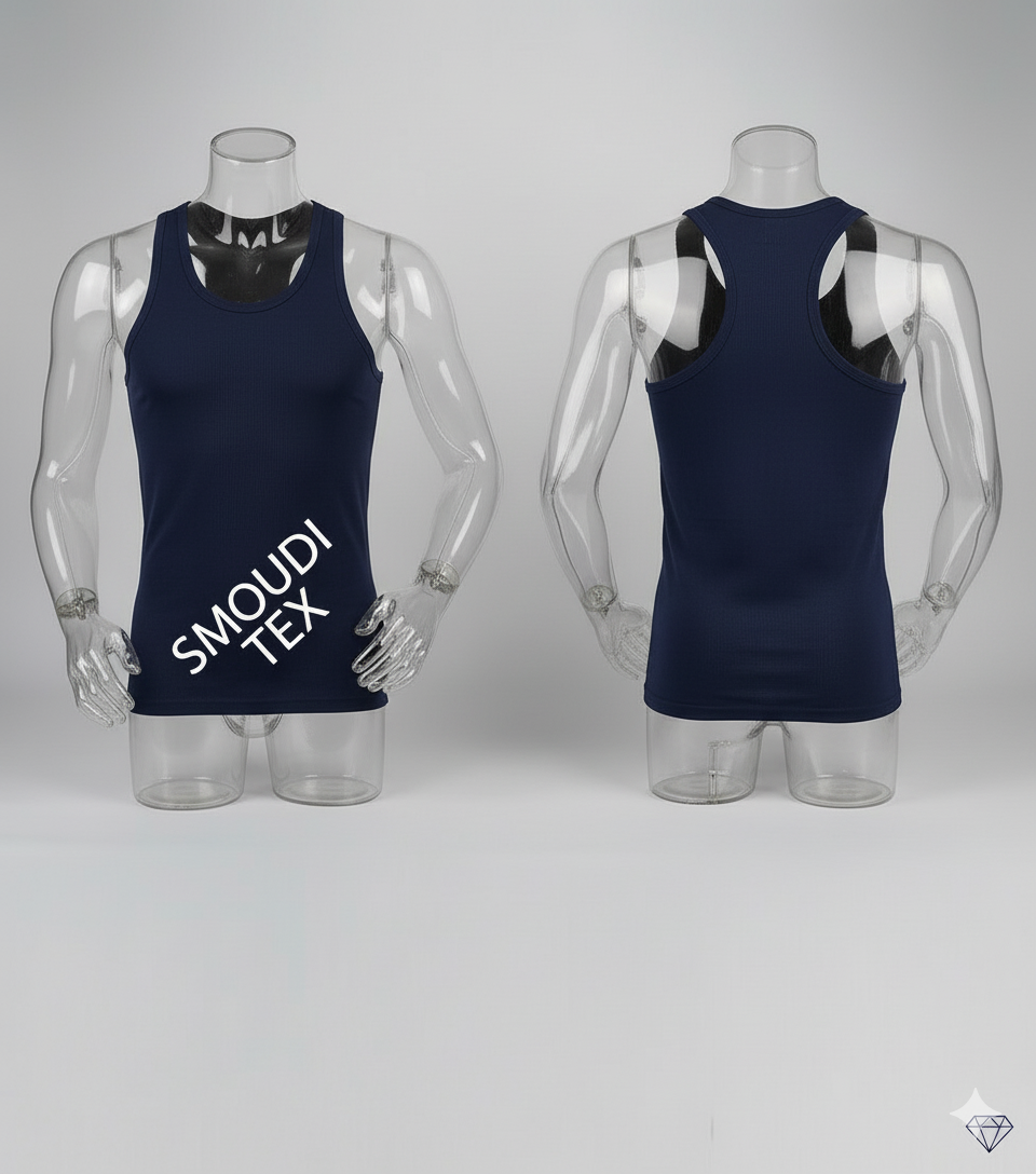 AlSmoudi Tex 95% Cotton Men's Tank Vest Tall Fit