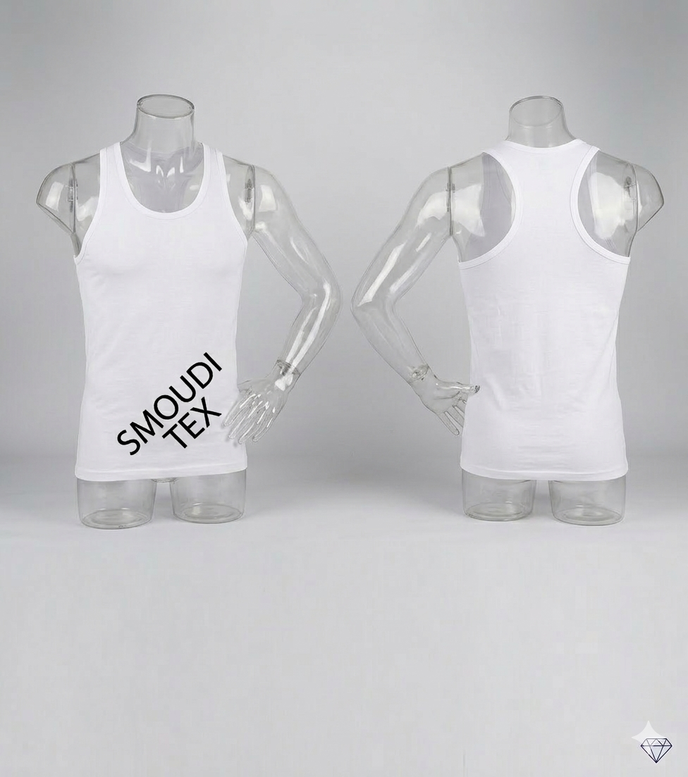 AlSmoudi Tex 95% Cotton Men's Tank Vest Tall Fit